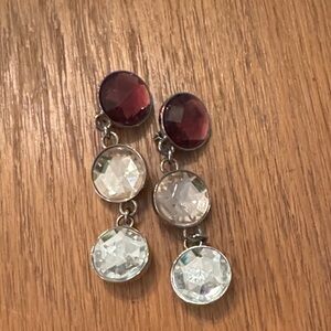 Elegant Silver and Purple Drop Earrings